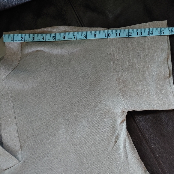 Lafayette 148 New York 100% Linen Tunic Top Size Medium Sage Green - Picture 15 of 16